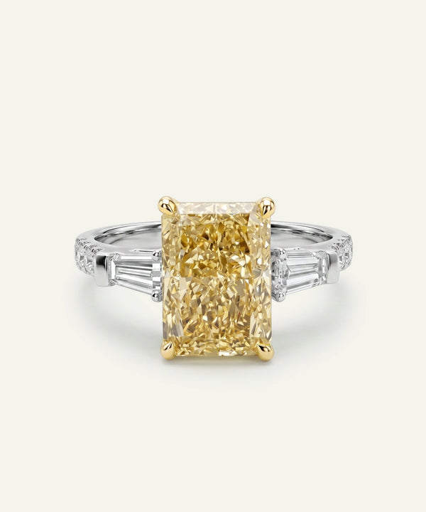 Ovani® Lab-grown Yellow Diamond Radiant Bridal Ring - 3.74 Ct. T.W.