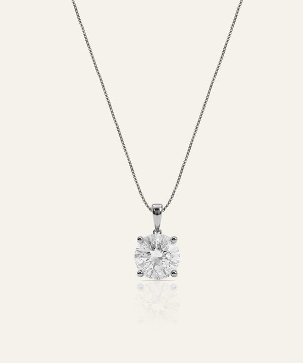 Diamond necklace on a white background