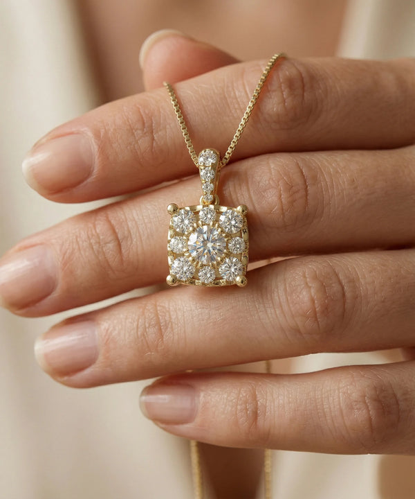 Novello Lab-grown Diamond Diamond Frame Pendant - 2 Ct. T.W.