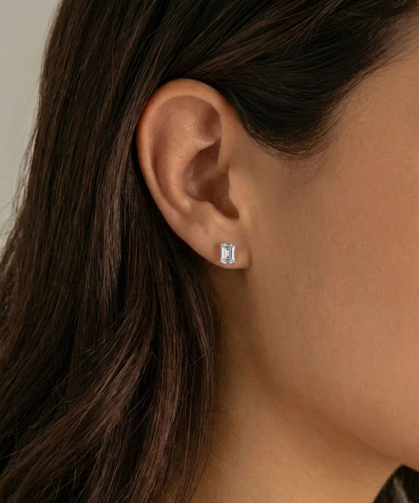Love Spell® Lab-grown Diamond Emerald Solitaire Studs - 0.50 Ct. T.W.