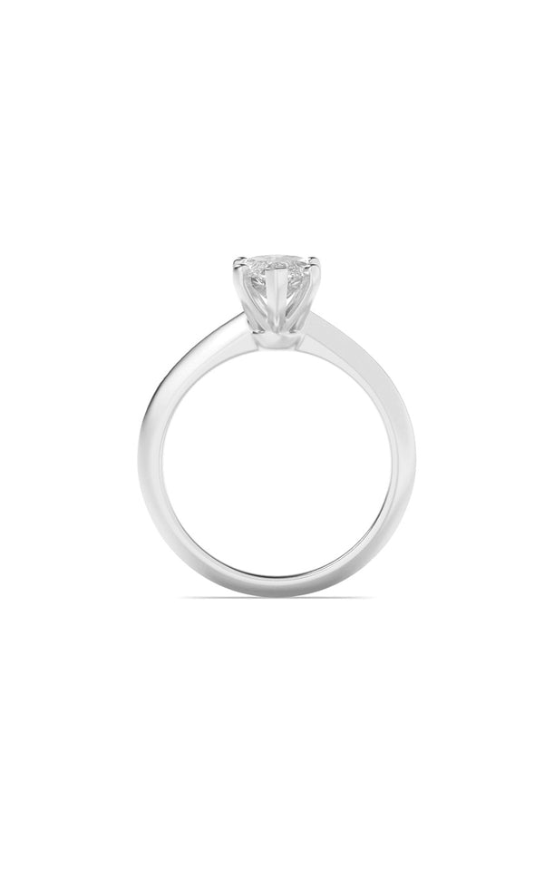3Cttw Marquise Shaped Lab Grown Diamond (F/VS) Knife Edge Shank Solitaire Engagement Ring in 14K Gold