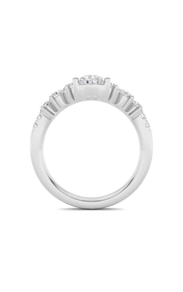 1.5Cttw Pear Shaped Lab Grown Diamond (F/VS) Fancy Contour Ring in 14K Gold