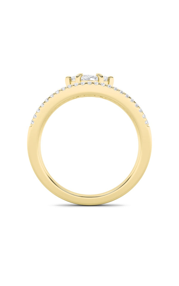 0.5Cttw Marquise Shaped Lab Grown Diamond (G/VS) Fashion Ring in 10K Gold