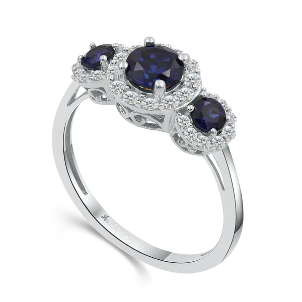 Love Spell® Sapphire & Lab-grown Diamond Round Halo Ring - 2.30 Ct. T.W.