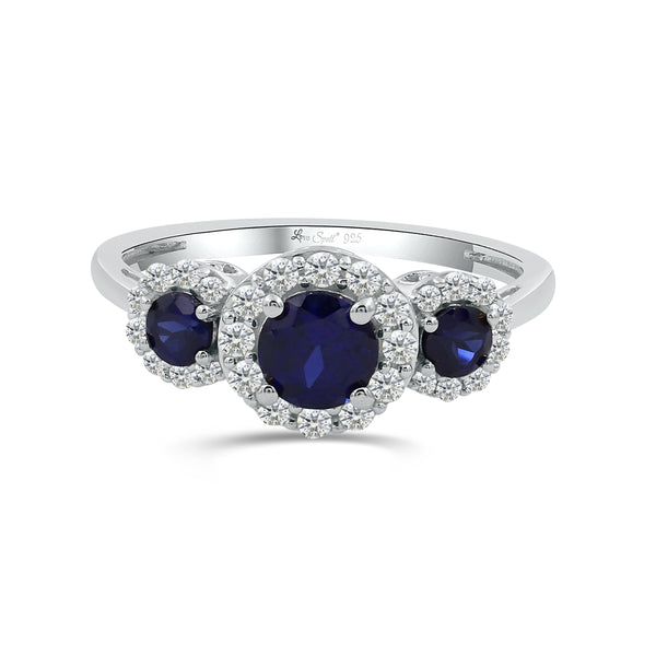 Love Spell® Sapphire & Lab-grown Diamond Round Halo Ring - 2.30 Ct. T.W.