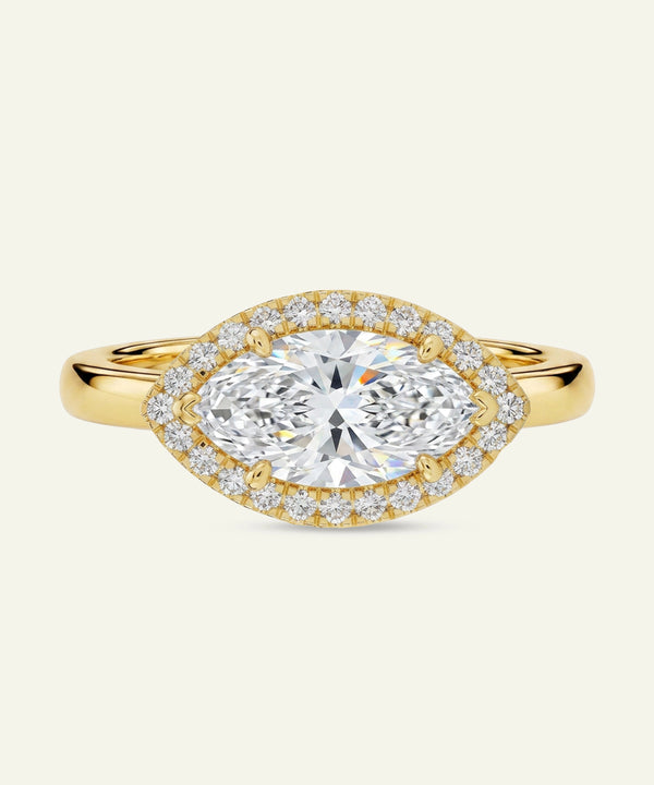 Ovani® Lab-grown Diamond Marquise East-West Halo Bridal Ring - 3.26 Ct. T.W.