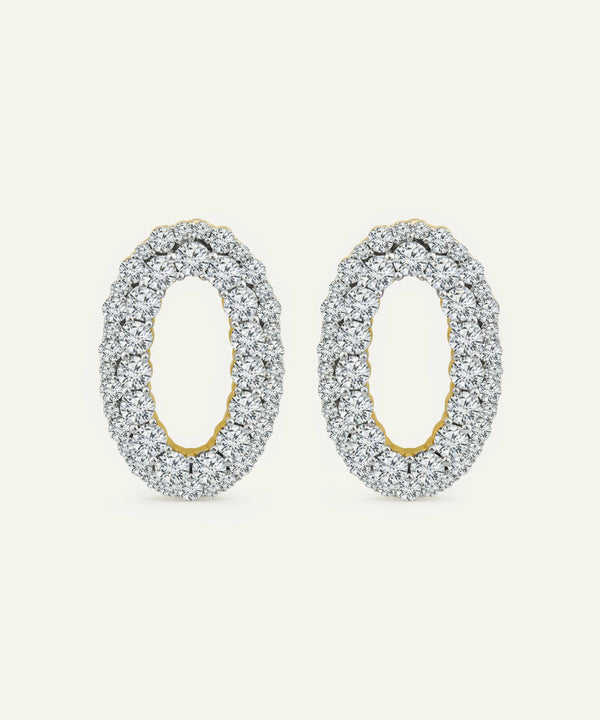 Novello Lab-grown Diamond Oval Open Studs - 2.3 Ct. T.W.