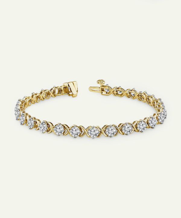 Novello Lab-grown Diamond Women's X-Link Tennis Bracelet 6.50 Ct. T.W.