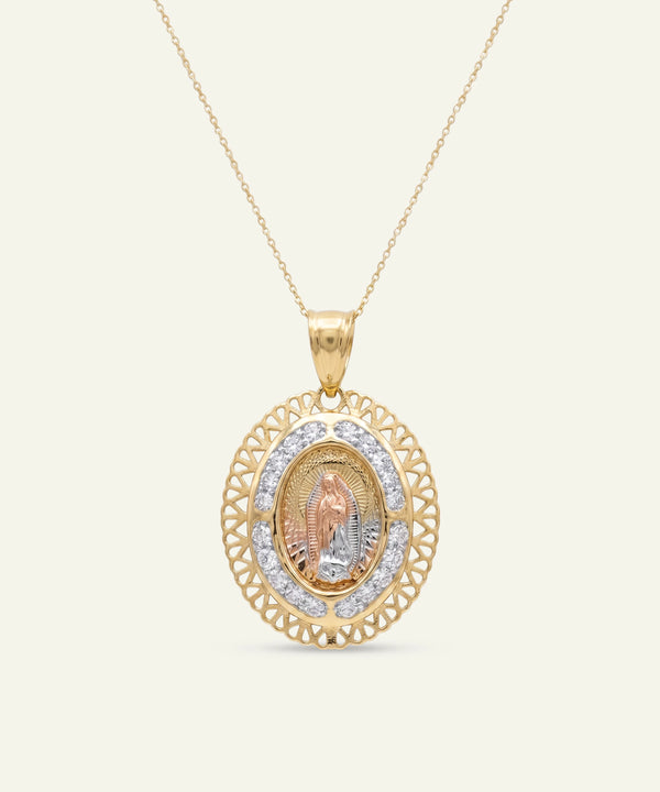 Ultimate Value® CZ Virgin Mary Gold Pendant