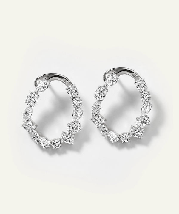 Ovani® Lab-grown Diamond Multi-shaped Hoops - 6 Ct. T.W.
