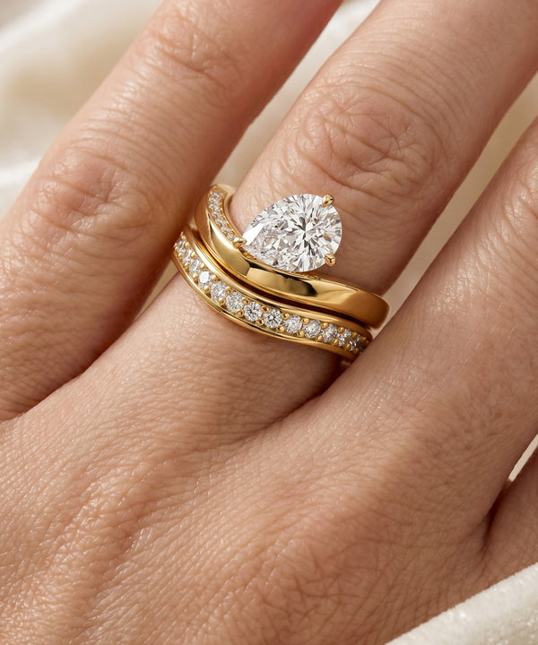 Ovani® Lab-grown Diamond Pear Wave Bridal Set - 2.57 Ct. T.W.