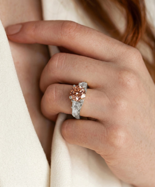 Ovani® Lab-grown Pink Diamond Oval Bridal Ring - 4.75 Ct. T.W.