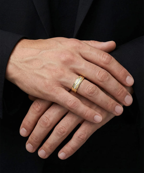Ovani® Diamond Channel-Set Men's Band - 0.25 Ct. T.W.