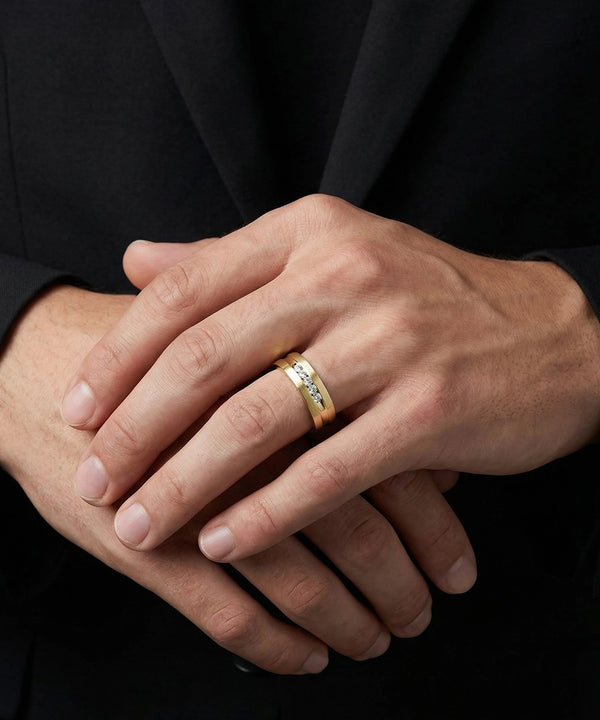 Ovani® Diamond Accent 5-Stone Men's Band - 1.Ct. T.W.