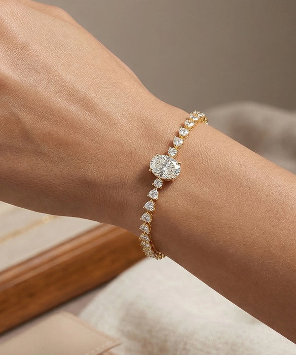 Bella by Ovani® Lab-grown Diamond Oval Solitaire Tennis Bracelet 2.30 Ct. T.w.