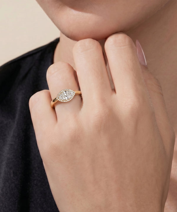 Ovani® Lab-grown Diamond Marquise East-West Halo Bridal Ring - 3.26 Ct. T.W.