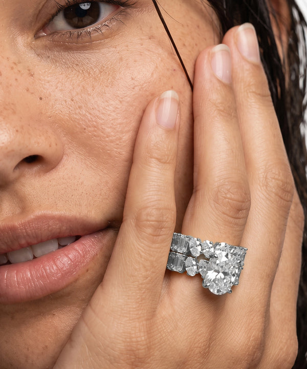 Ovani® Lab-grown Diamond Princess Bridal Set - 7.08 Ct. T.W.