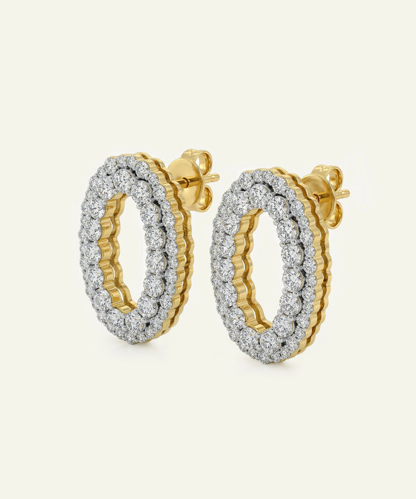Novello Lab-grown Diamond Oval Open Studs - 2.3 Ct. T.W.