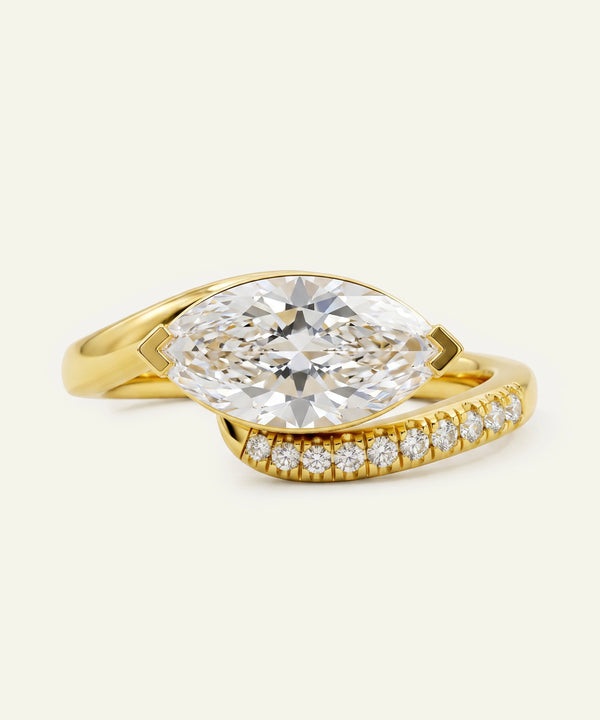 Ovani® Lab-grown Diamond Marquise Bridal Wave Ring - 2.22 Ct. T.W.