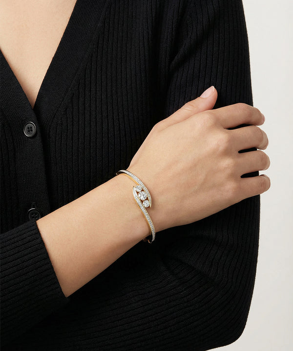 Bella By Ovani® Lab-grown Diamond 3-Stone Bypass Bangle -.