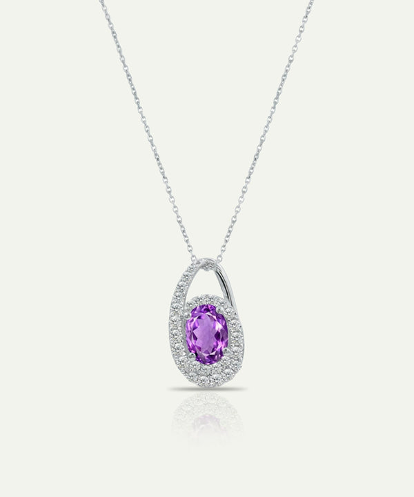 Love Spell® Lab-grown Diamond and Amethyst Pendant - 0.25 Ct. T.W.