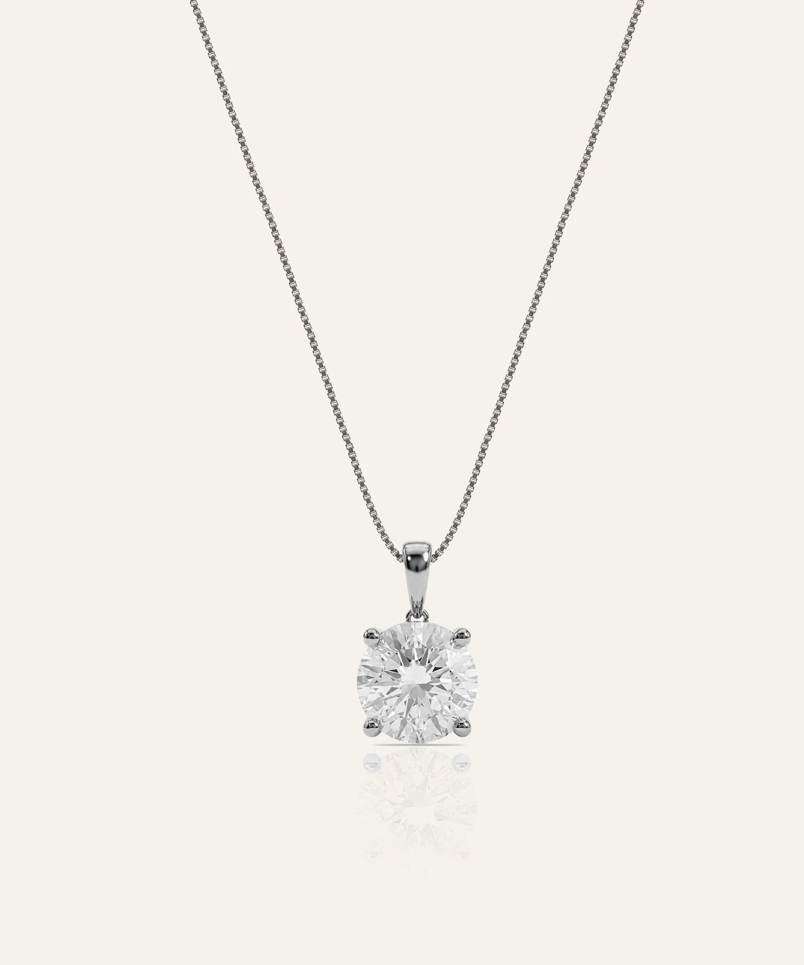 Diamond necklace on a white background
