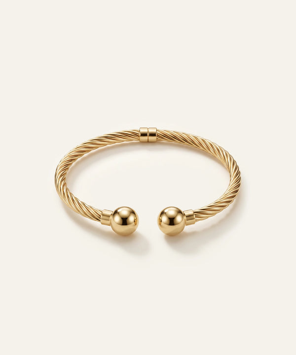 Oroventi Twisted Open Cuff Bangle