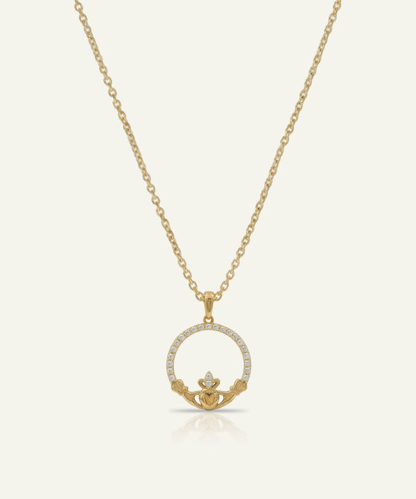 Love Spell® Lab-grown Diamond Claddagah Pendant - 0.25 Ct. T.W.