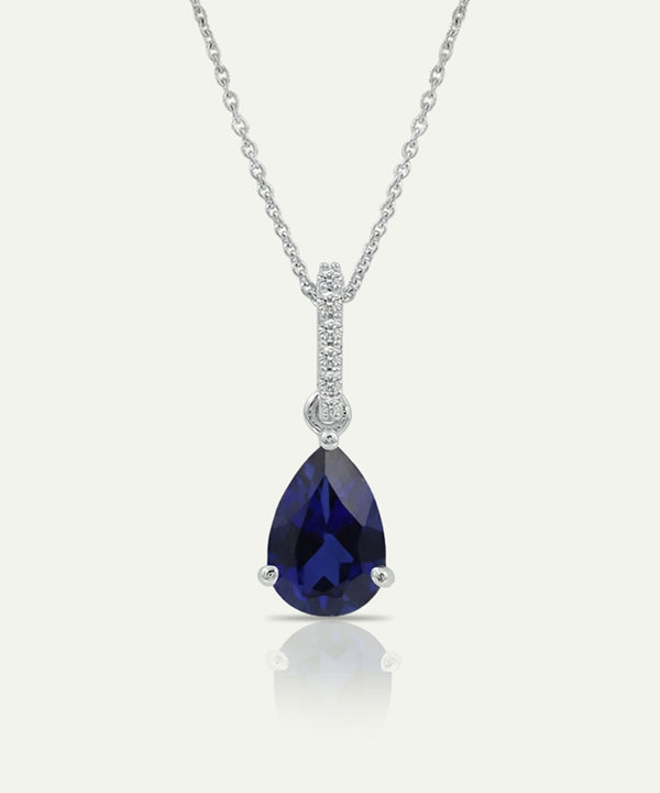 Love Spell® Lab-grown Diamond and Sapphire Pendant - 0.05 Ct. T.W.
