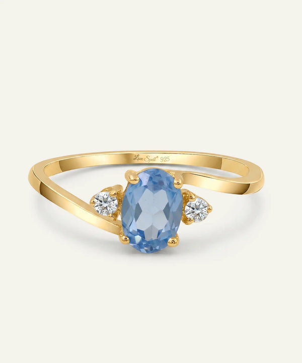 Love Spell® Blue Topaz & Lab-grown Diamond Oval Ring - 2.52 Ct. T.W.