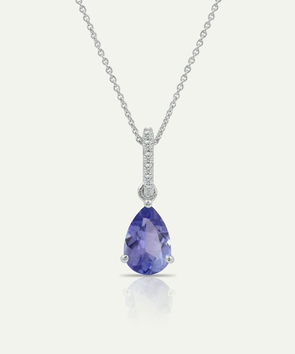 Love Spell® Lab-grown Diamond and Tanzanite Pendant - 0.05 Ct. T.W.