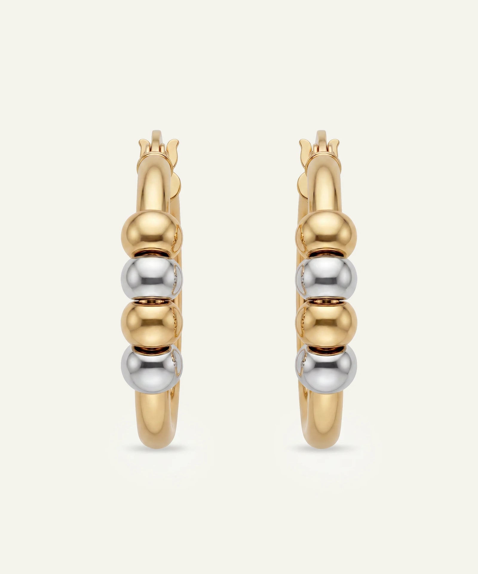 Oroventi Two-Tone Bead Hoop Earrings