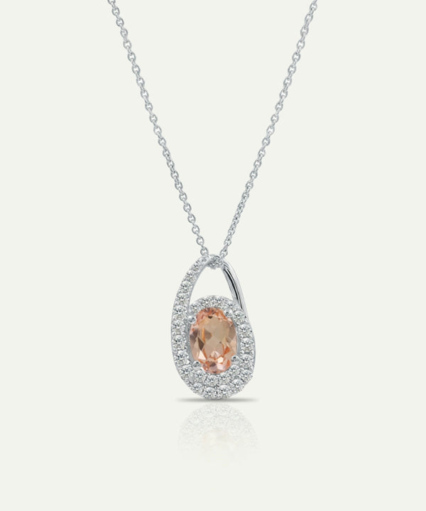 Love Spell® Lab-grown Diamond and Morganite Pendant - 0.25 Ct. T.W.