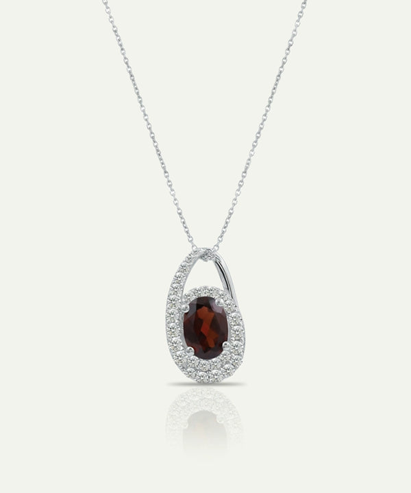 Love Spell® Lab-grown Diamond and Garnate Pendant - 0.25 Ct. T.W.