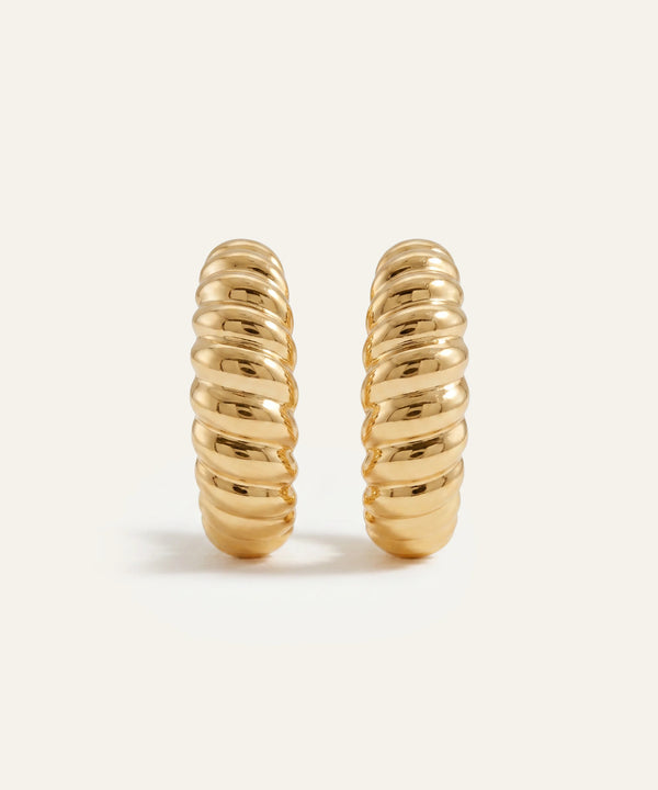 Oroventi Ribbed Hoop Earrings