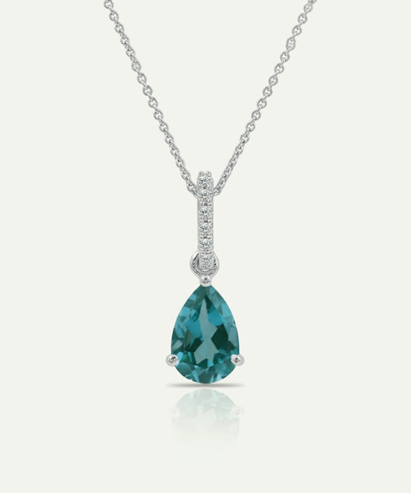 Love Spell® Lab-grown Diamond and Paraiba Pendant - 0.05 Ct. T.W.