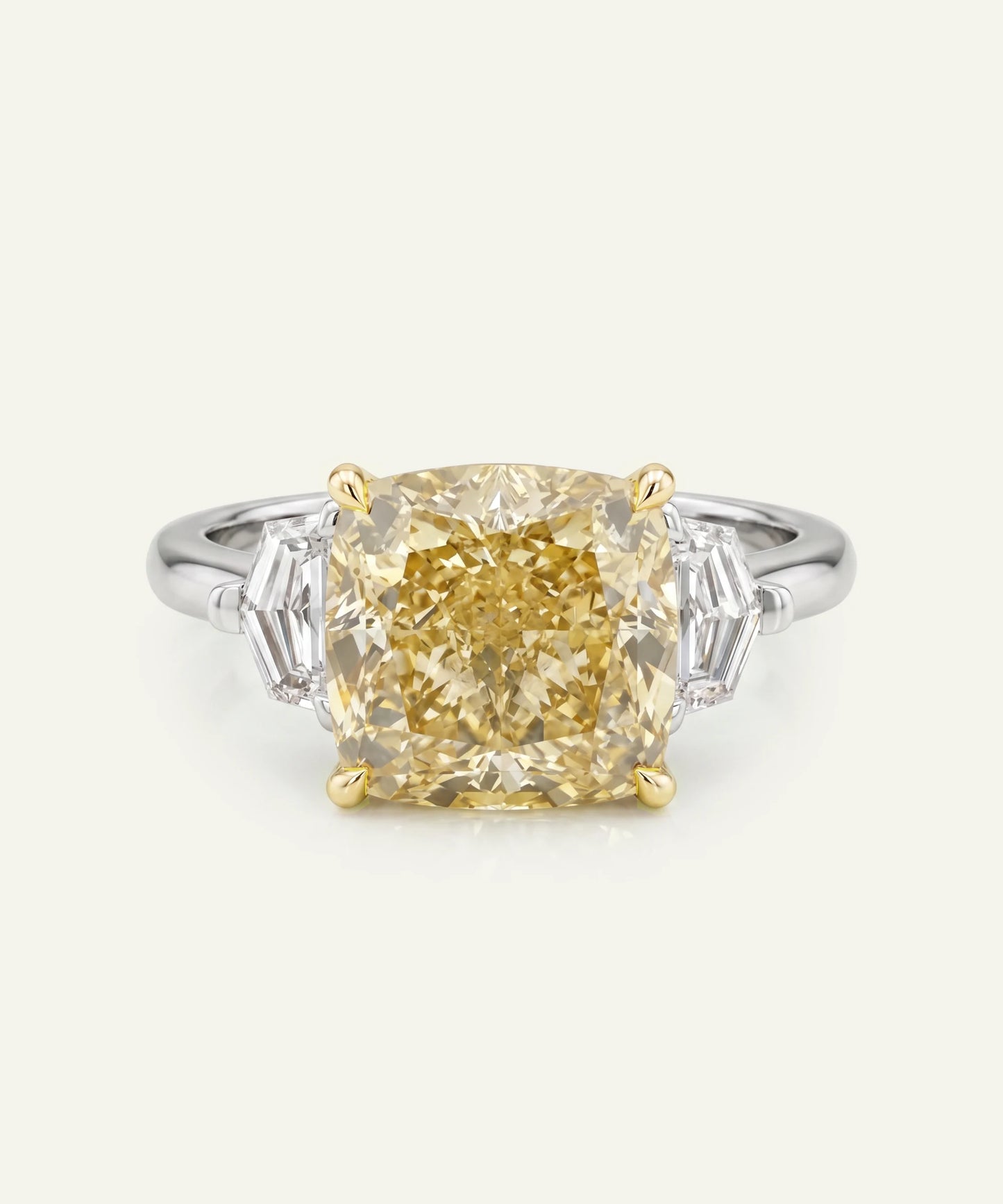 Ovani® Lab-grown Yellow Diamond Cushion Bridal Ring -  5.54 Ct. T.W.