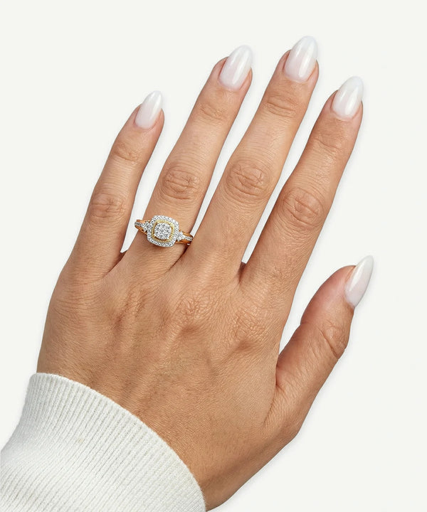 Love Spell® Lab-grown Diamond Composite Halo Ring - 0.50 Ct. T.W.
