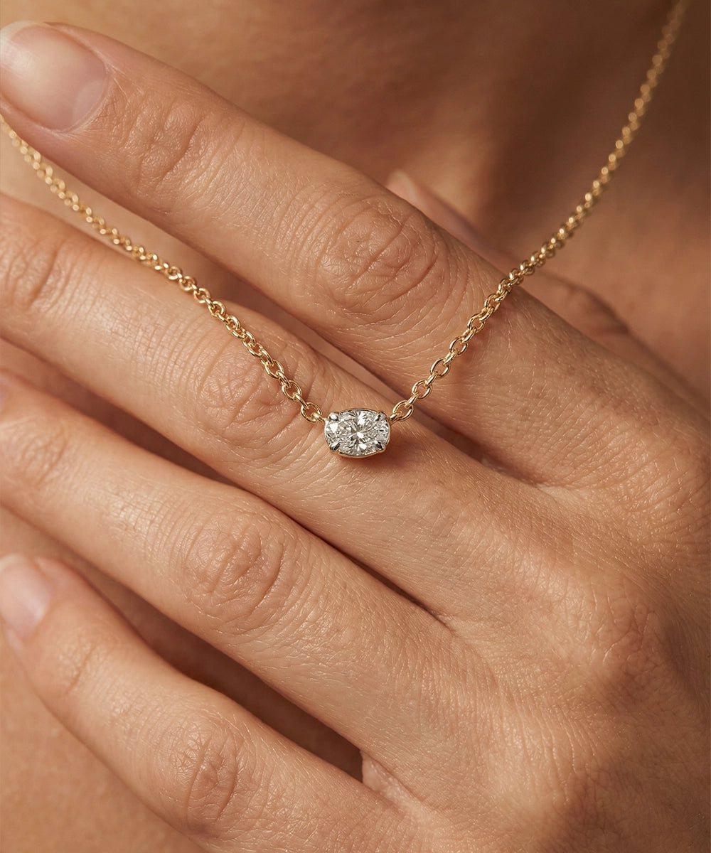 Love Spell® Lab-grown Diamond Oval Necklace - 0.15 Ct. T.W.