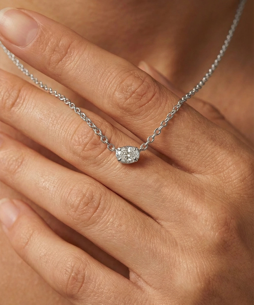 Love Spell® Lab-grown Diamond Oval Necklace - 0.15 Ct. T.W.
