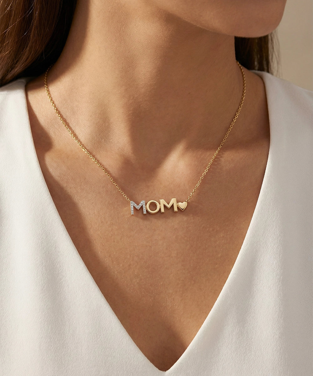 Love Spell® Lab-grown Diamond Mom Necklace - 0.15 Ct. T.W.