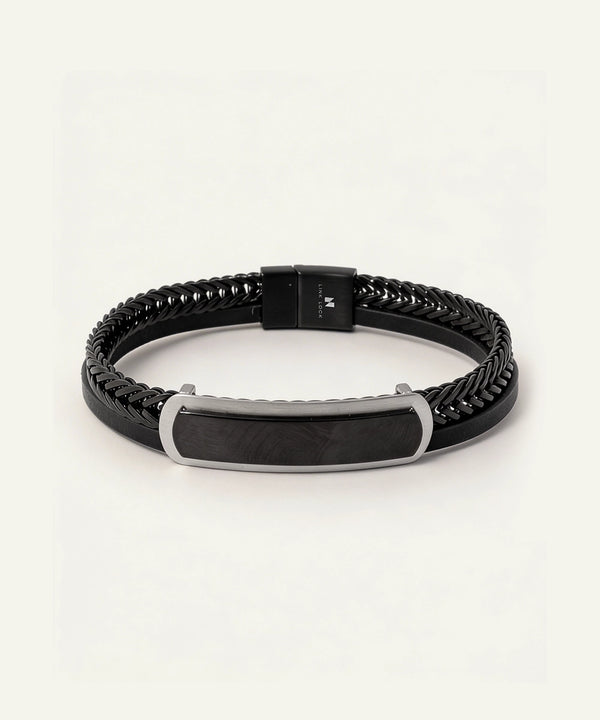 Link N Lock® Men's Triple Band Leather Bracelet