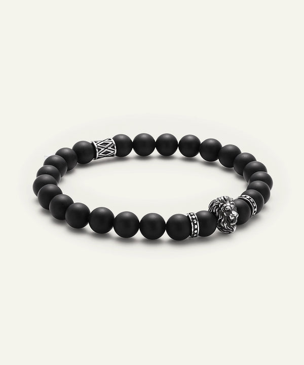 Link N Lock® Men's Lion Head Beaded Bracelet