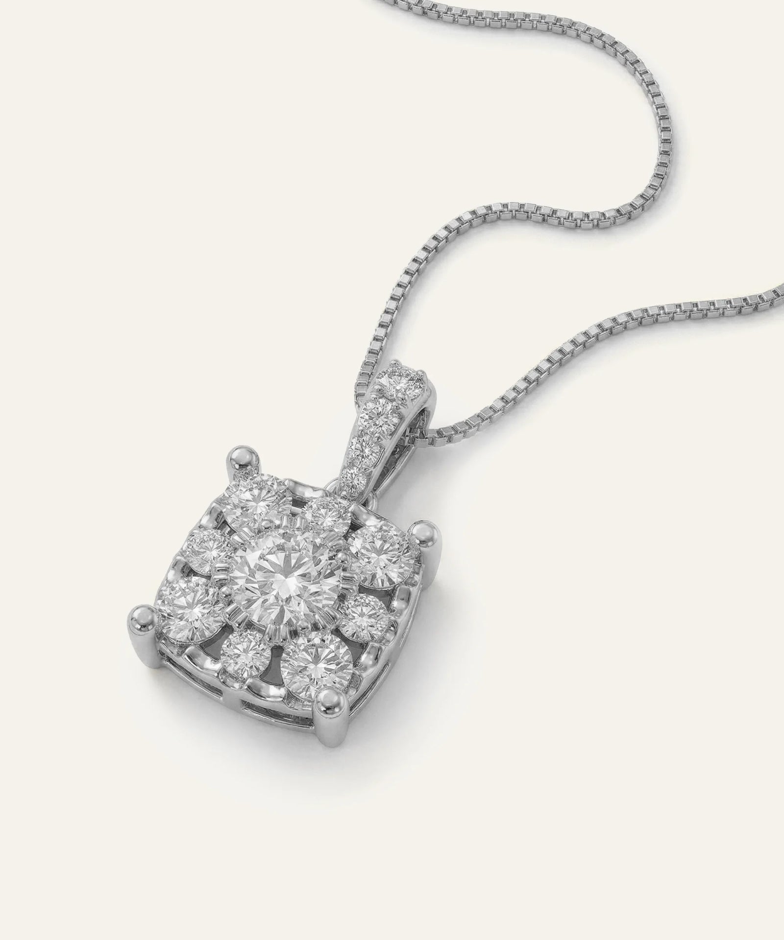 Diamond pendant on a white background