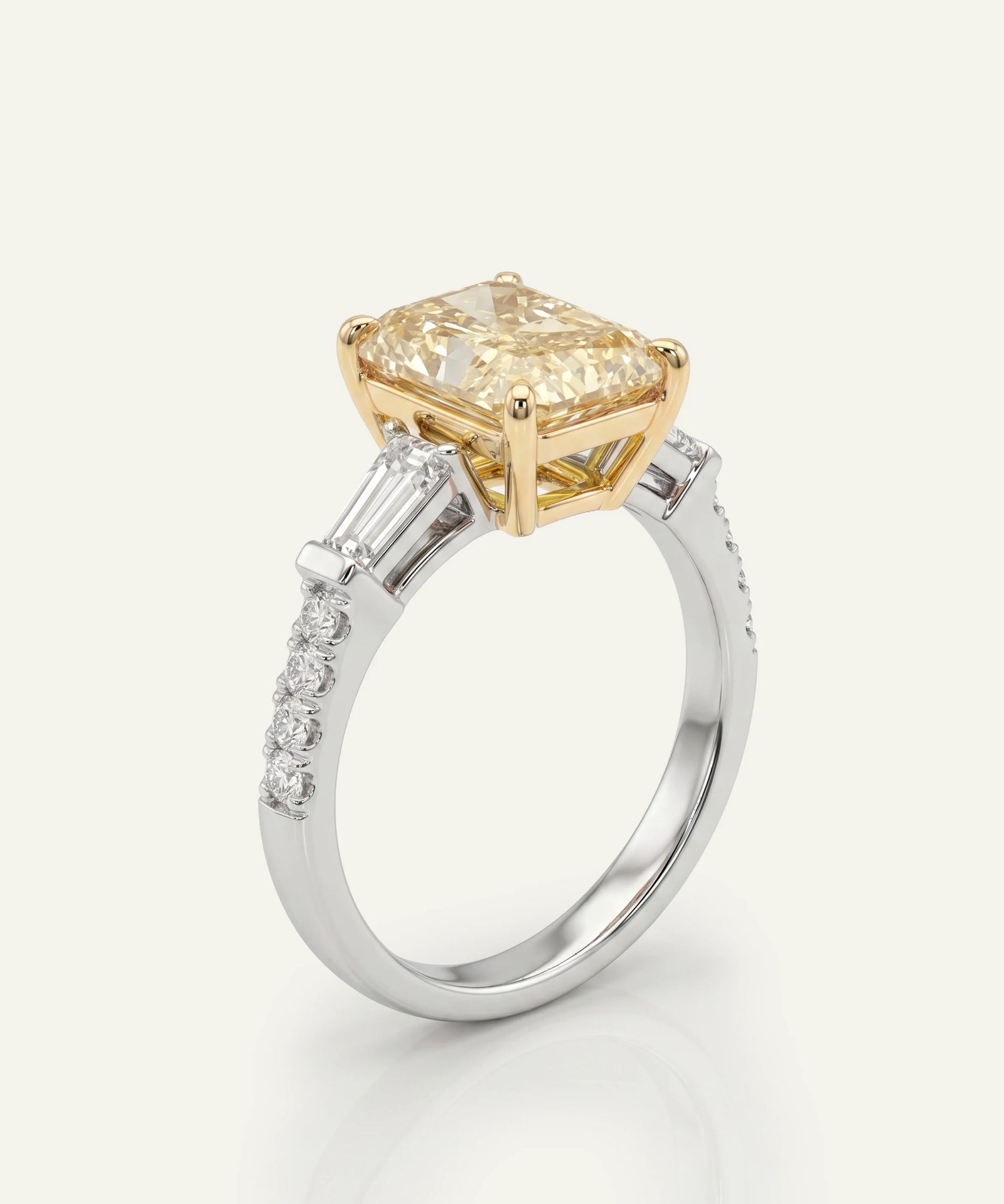 Ovani® Lab-grown Yellow Diamond Radiant Bridal Ring -  3.74 Ct. T.W.