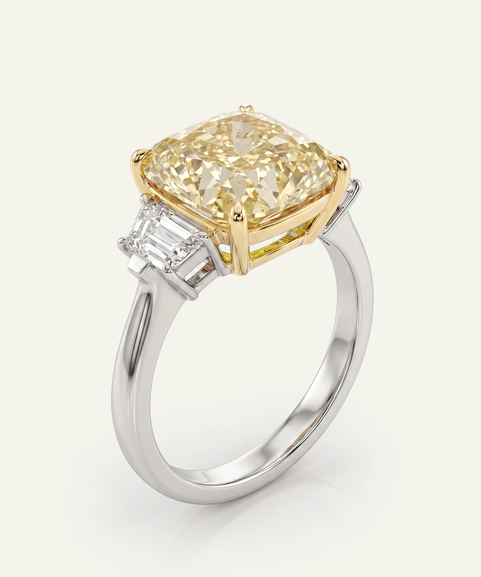 Ovani® Lab-grown Yellow Diamond Cushion Bridal Ring -  5.54 Ct. T.W.