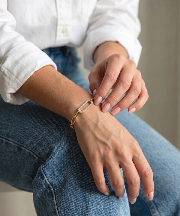 Oroventi Paperclip CZ Bracelet