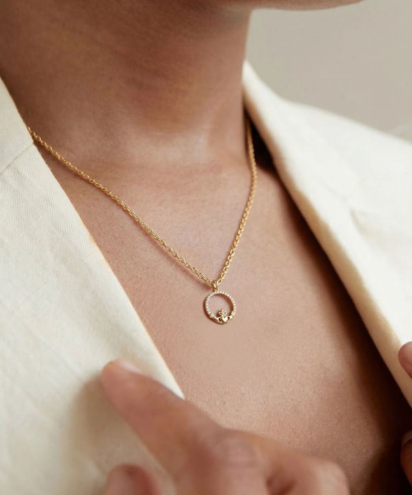 Love Spell® Lab-grown Diamond Claddagah Pendant - 0.25 Ct. T.W.