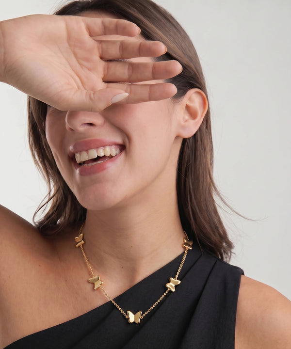 Oroventi Butterfly Link Station Necklace