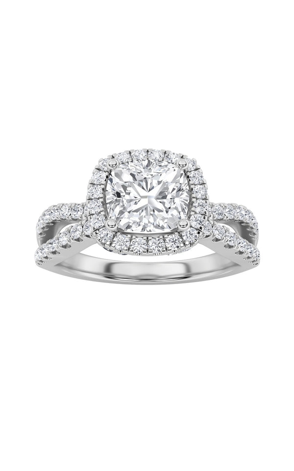 2Cttw Elongated Cushion Shaped Lab Grown Diamond (F/VS) Ring in 14K Gold